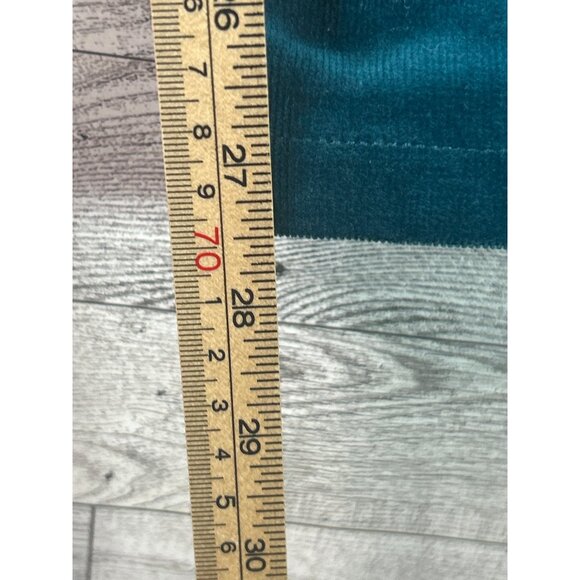 Lark Lane Womens Pants Size 12 Teal Corduroy Pull-On Straight Leg Stretch Velvet - Picture 8 of 9